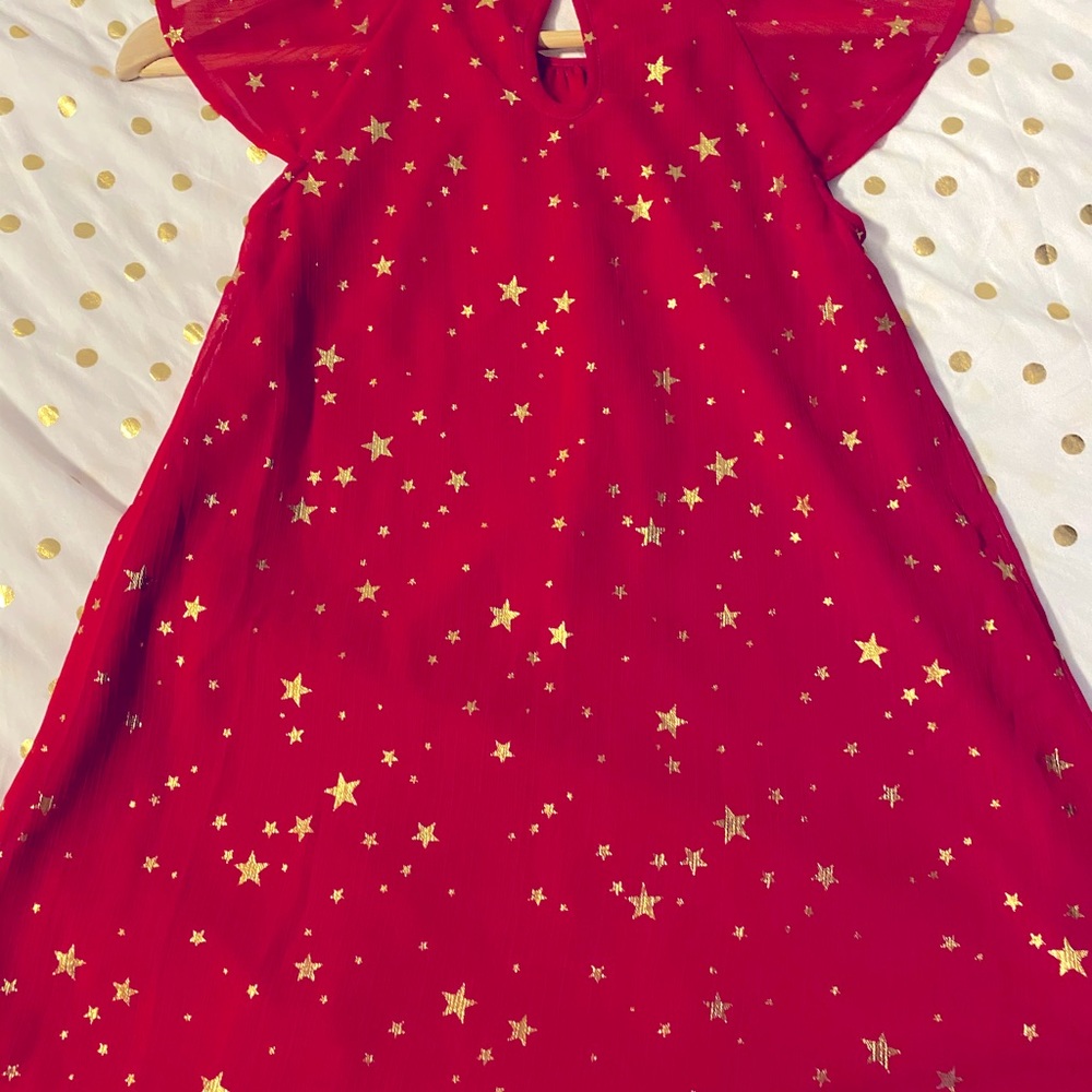 Red and gold star dress